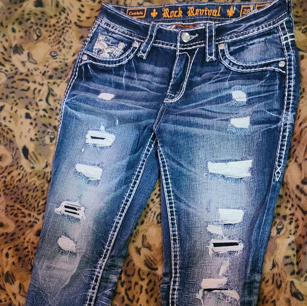 Womens Rock Revival skinny ankle jeans